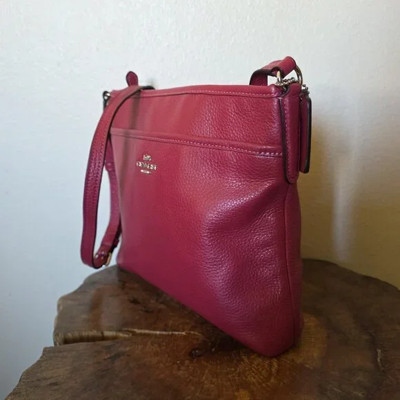 Coach Fuchsia Pink Pebbled Leather Crossbody Bag – Gold Hardware - Picture 11 of 16